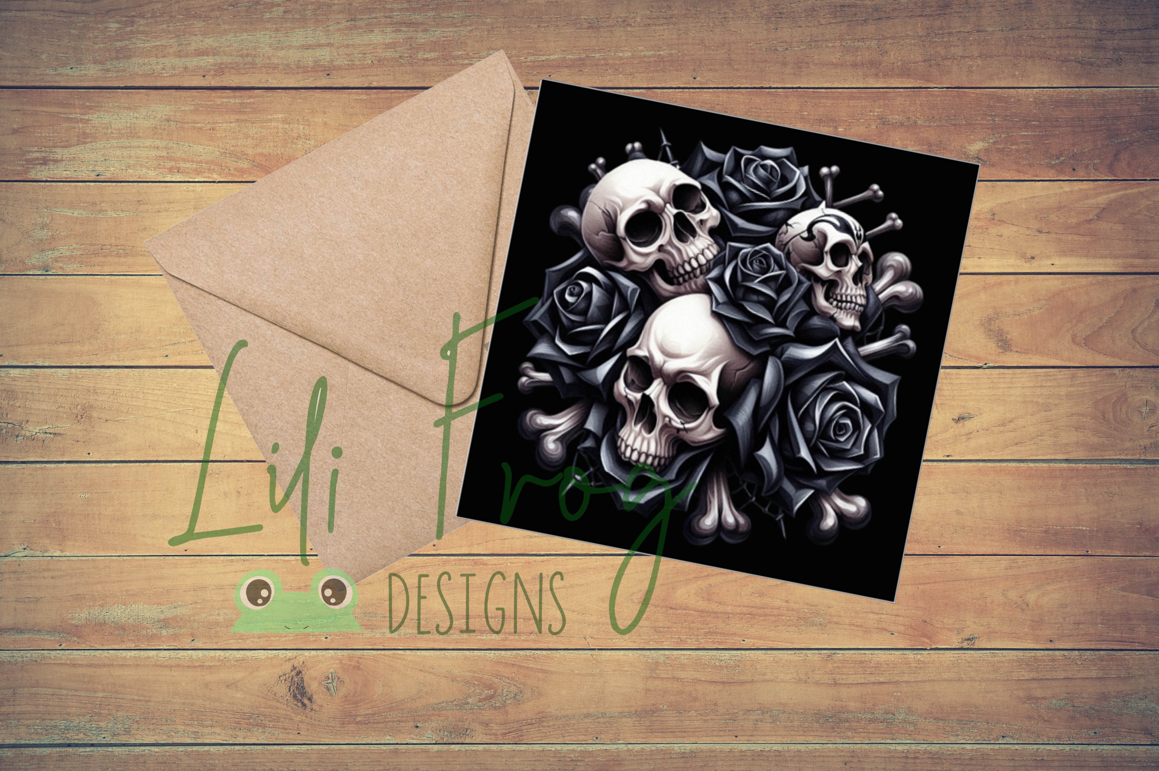 Skull & Roses Dark Bouquet Card