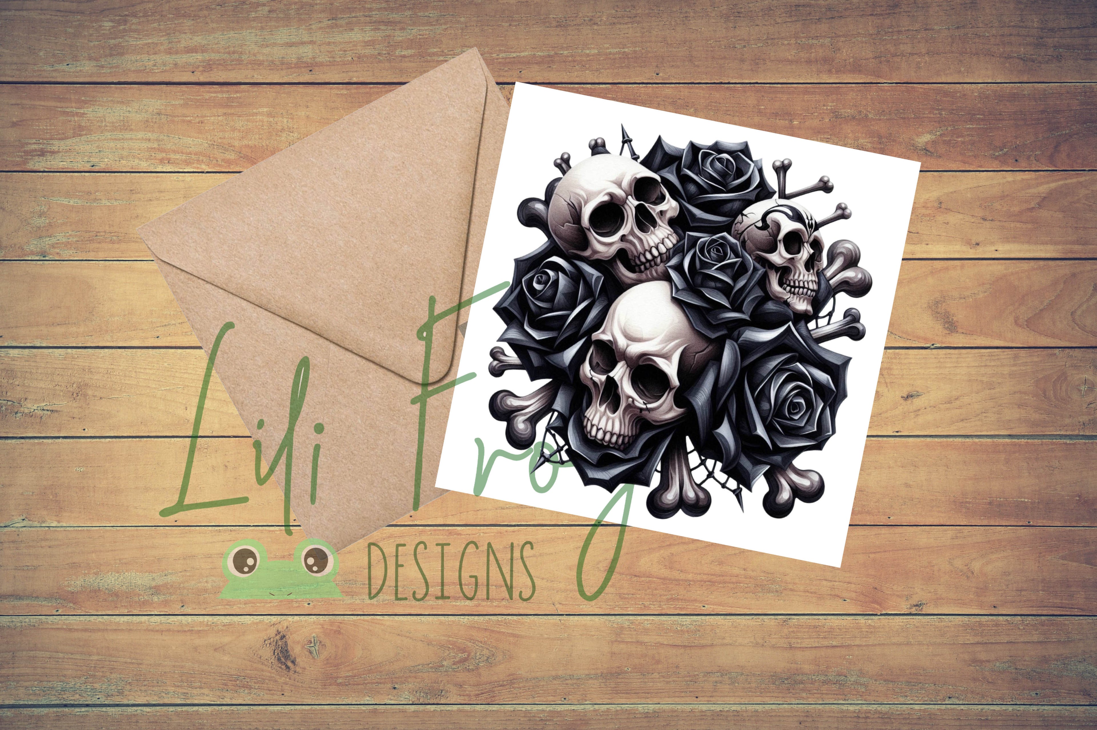 Skull & Roses Dark Bouquet Card